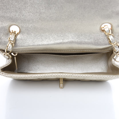 Chanel Metallic Lambskin Perforated Mini Rectangular Flap Light Gold 5 of 10