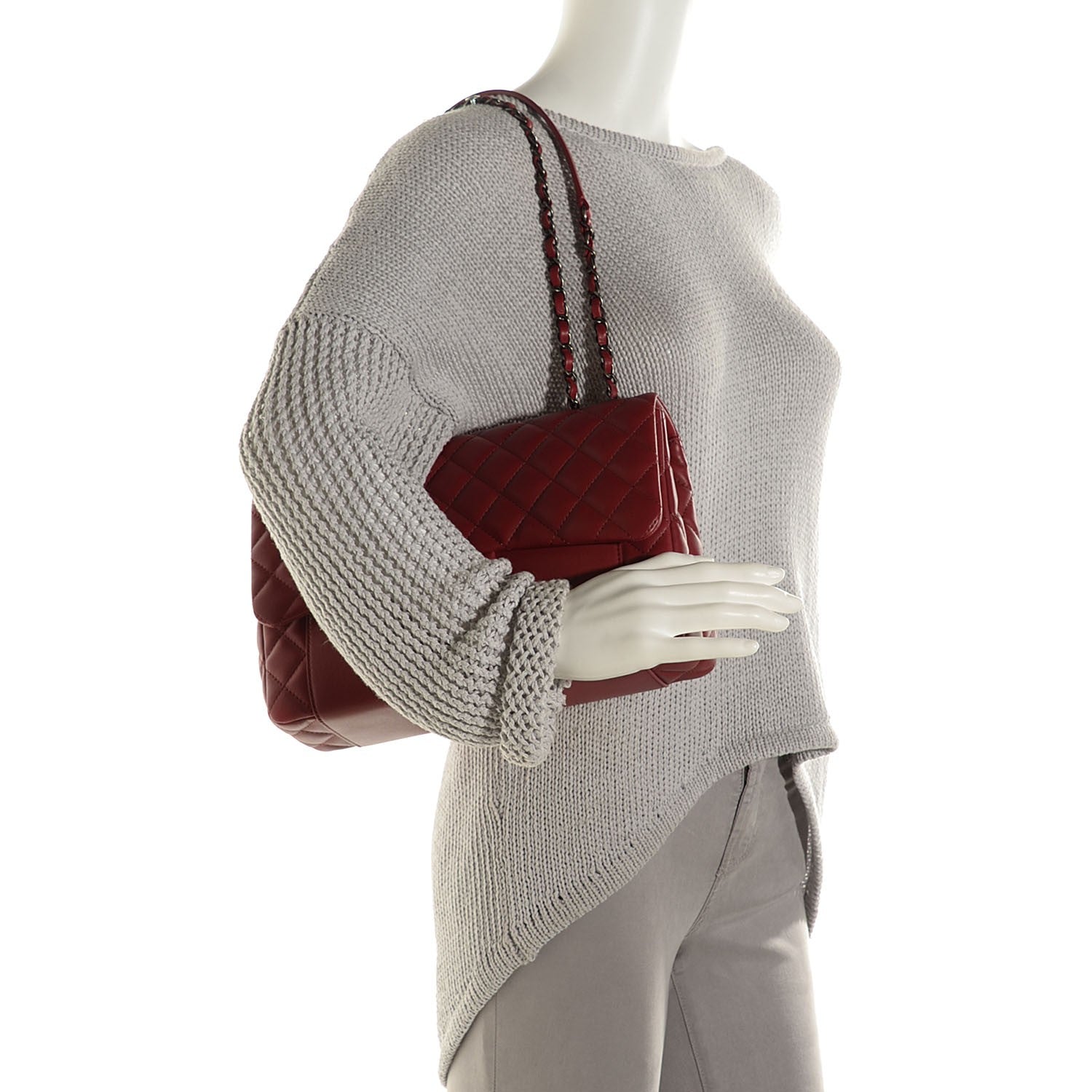 Chanel Calfskin Quilted Large Double Touch Flap Red 11 of 18