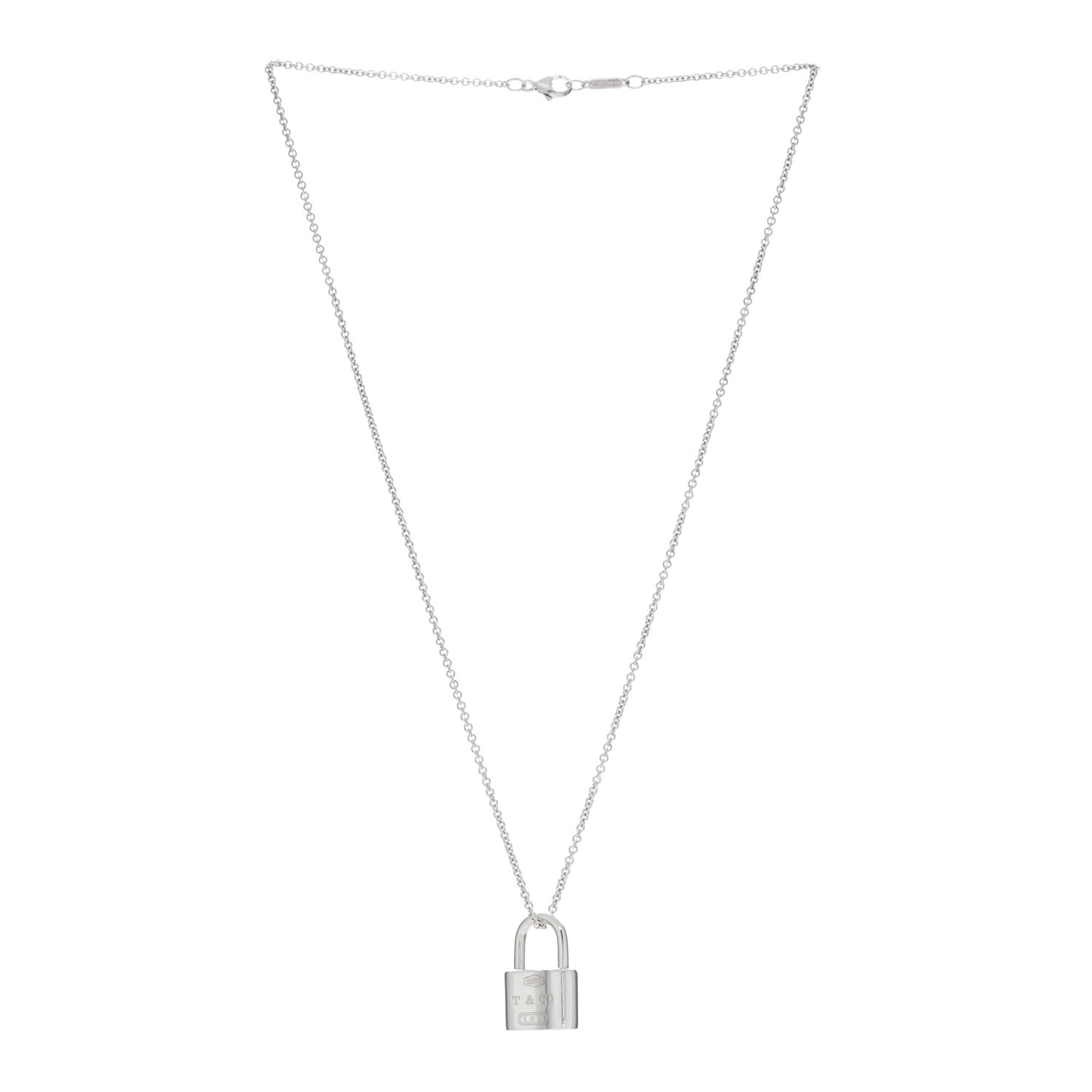 Sterling Silver 1837 Lock Charm Pendant Necklace