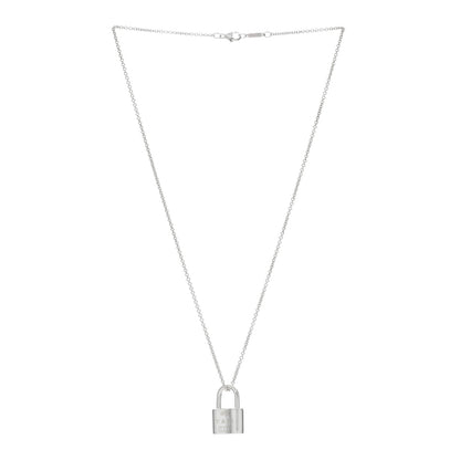 Tiffany Sterling Silver 1837 Lock Charm Pendant Necklace 2 of 4