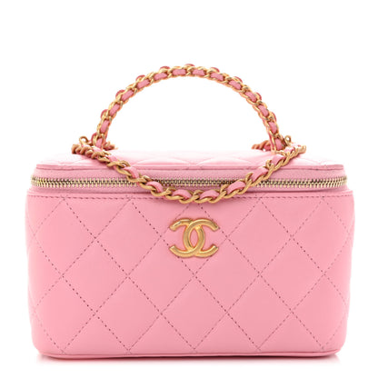Chanel Lambskin Quilted Pick Me Up Vanity Case Pink 1 of 12