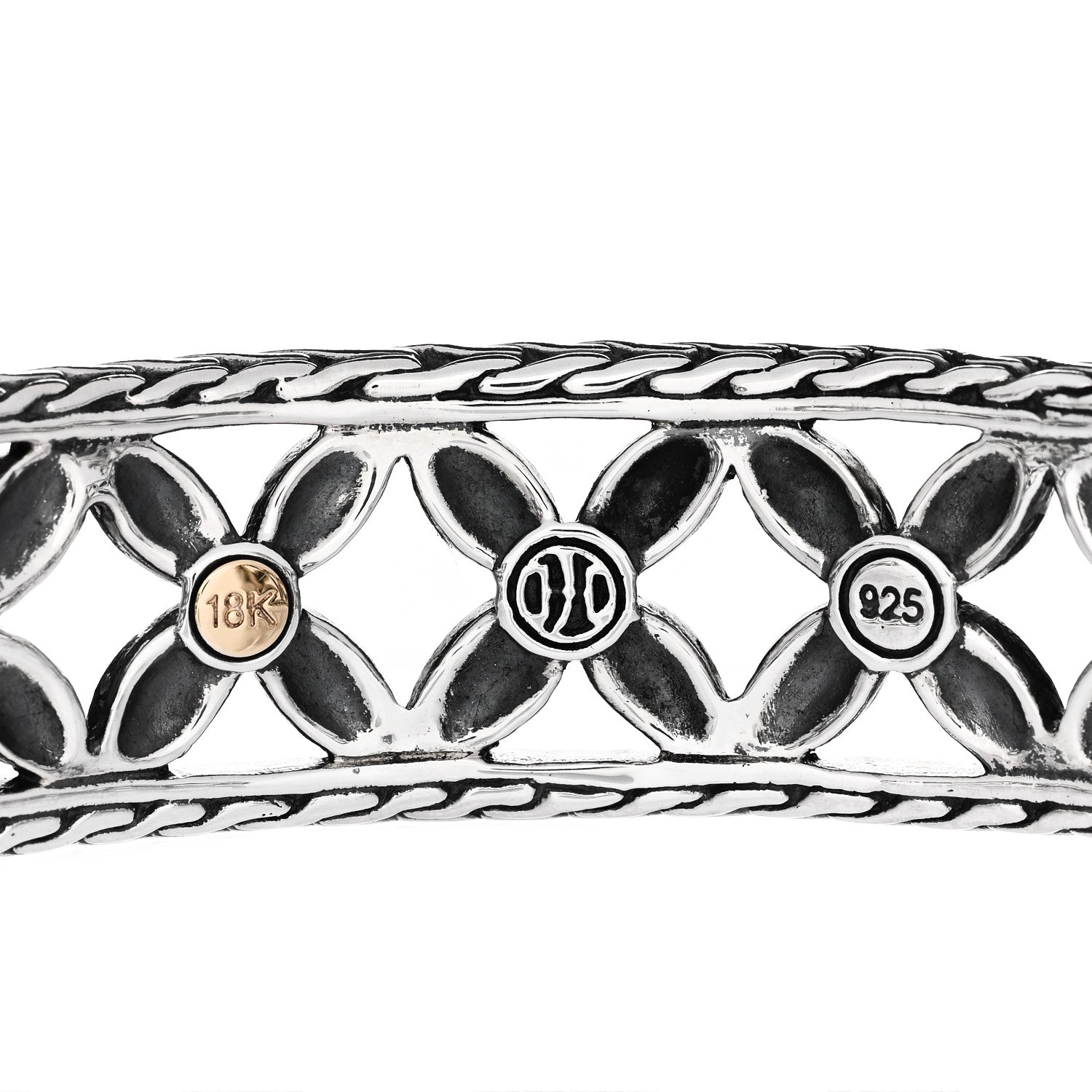 John Hardy Sterling Silver 18K Yellow Gold Kawung Cuff Bracelet 3 of 3