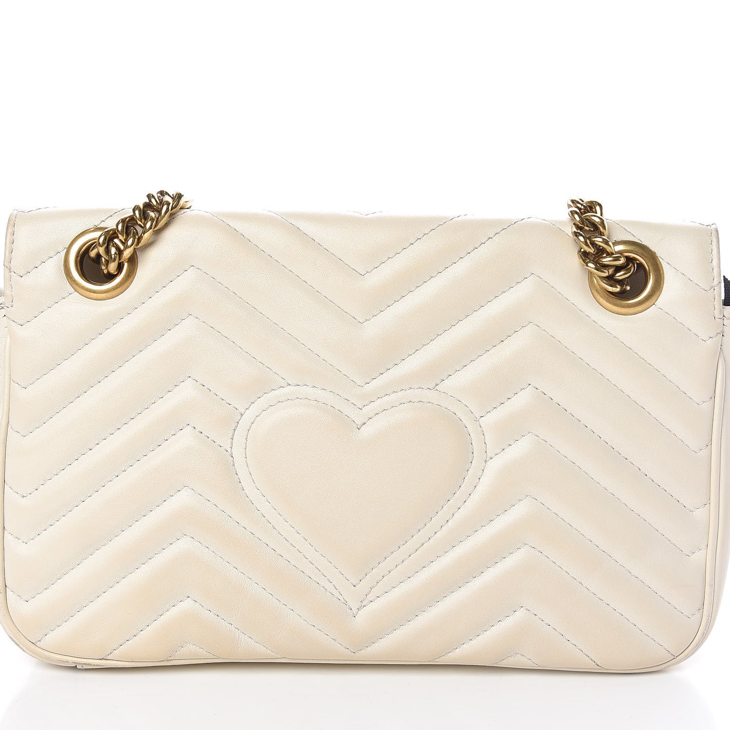 Calfskin Matelasse Small GG Marmont Shoulder Bag White