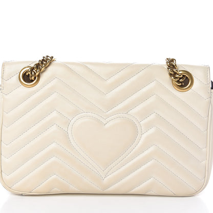 Gucci Calfskin Matelasse Small GG Marmont Shoulder Bag White 11 of 11