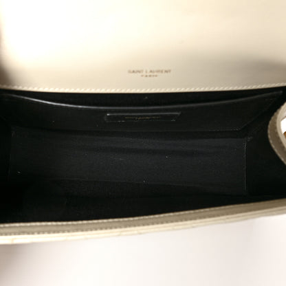 Saint Laurent Grain De Poudre Textured Mixed Matelasse Medium Triquilt Monogram Satchel Porcellana 5 of 10
