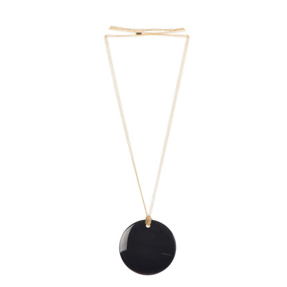 Tiffany 18K Yellow Gold Black Jade Elsa Peretti Pendant Necklace 3 of 6