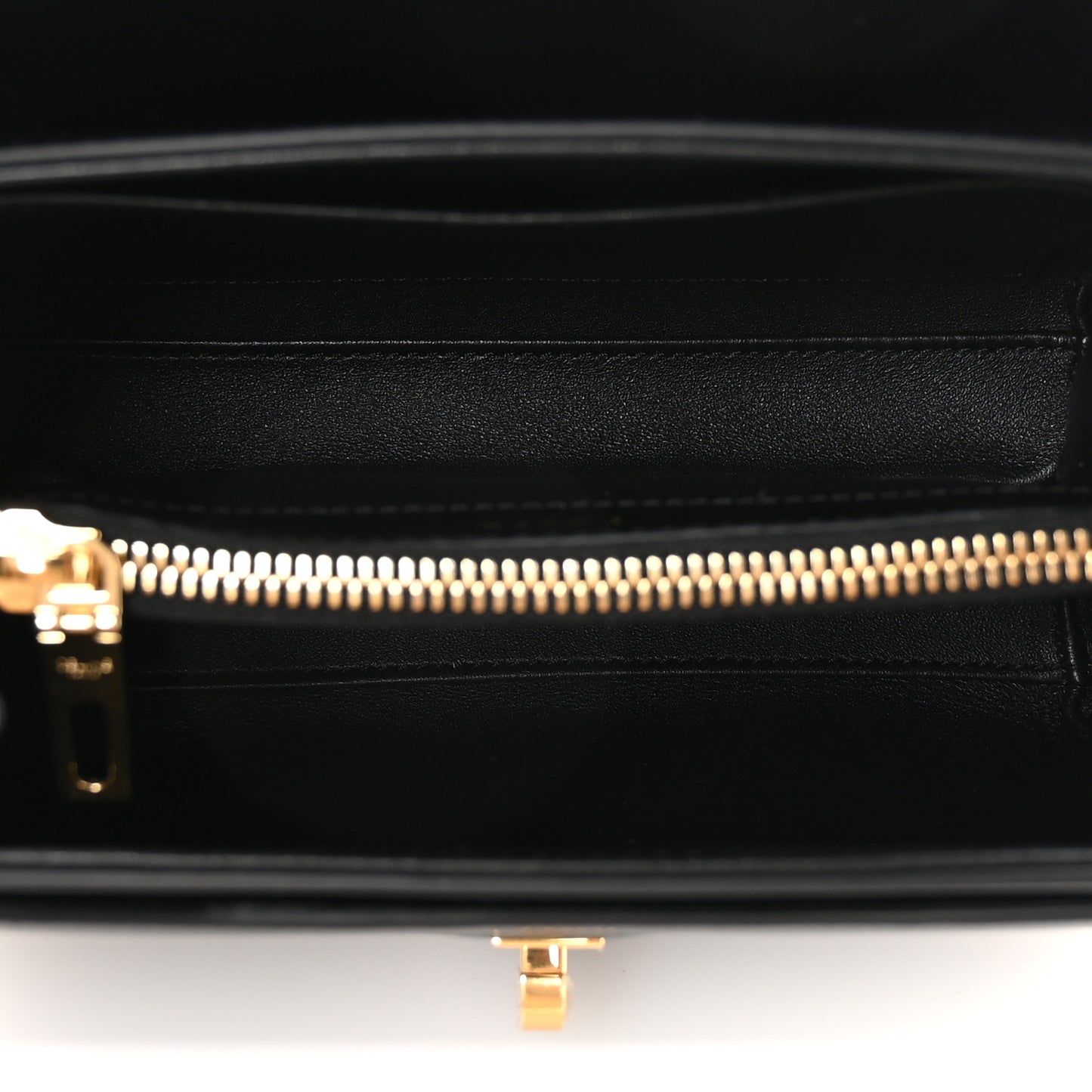 Satinated Calfskin Mini 16 Top Handle Bag Black