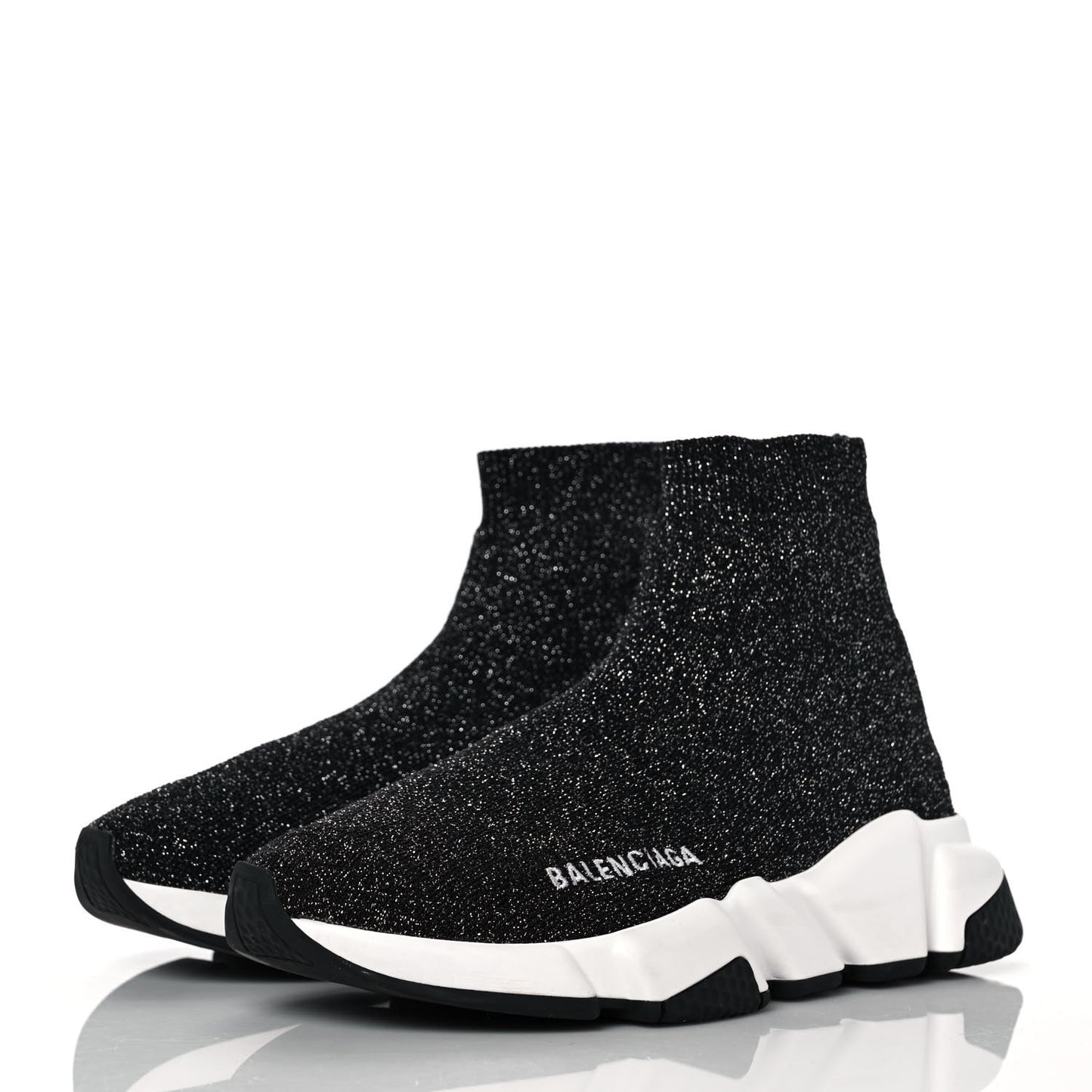 Knit Metal Womens Speed Sneakers 35 Black Gold