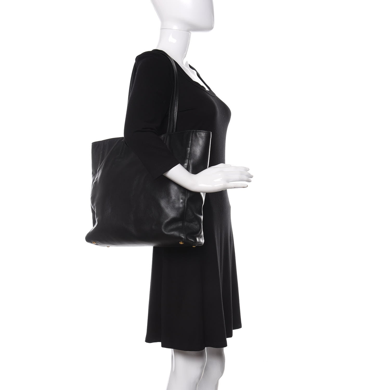 Miu Miu Vitello Soft Calf Tote Black 2 of 8