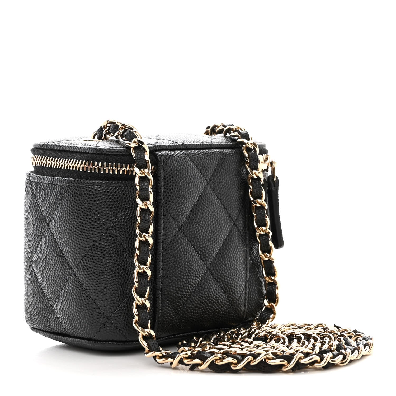 Chanel Caviar Quilted Mini Vanity Case With Chain Black 3 of 10