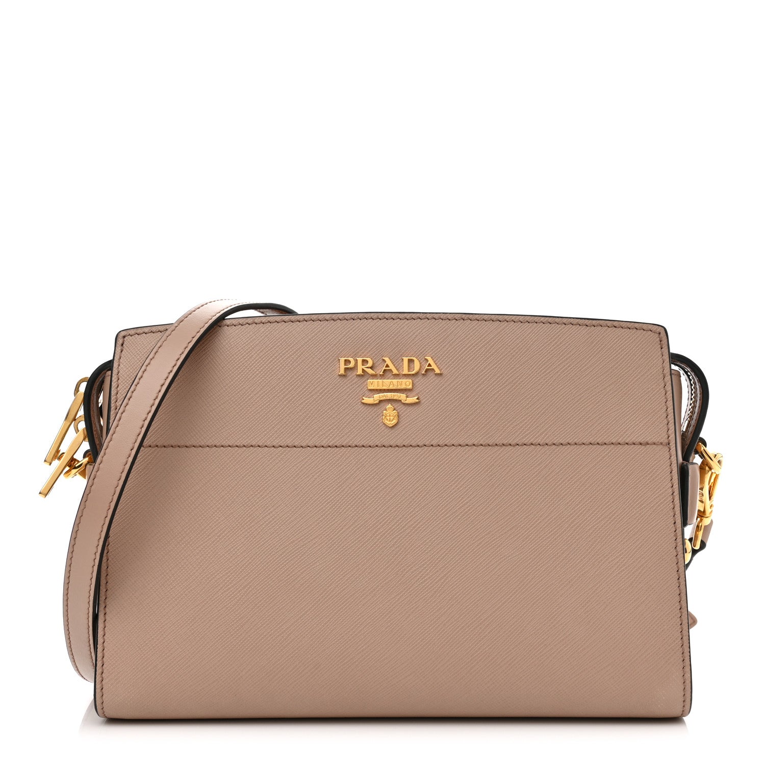 Prada Saffiano City Calfskin Esplanade Crossbody Bag Cipria 1 of 12