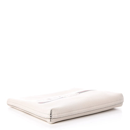 Gucci Pebbled Calfskin Medium Logo Portfolio Clutch White 4 of 10