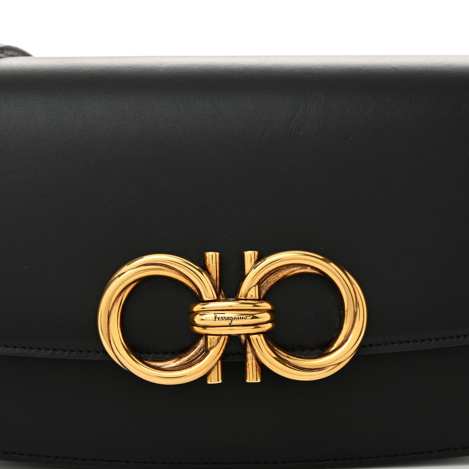 Salvatore Ferragamo Calfskin Small Trapezio Crossbody Black 7 of 10