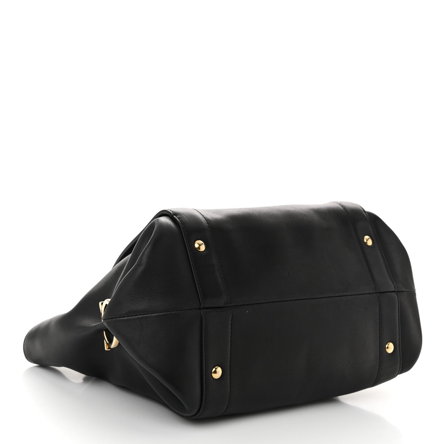 Salvatore Ferragamo Calfskin Trifolio Shopping Tote Black 4 of 10