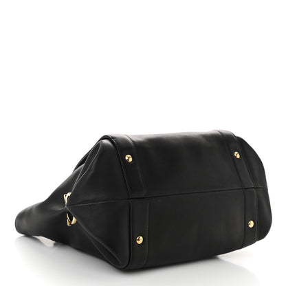 Salvatore Ferragamo Calfskin Trifolio Shopping Tote Black 4 of 10