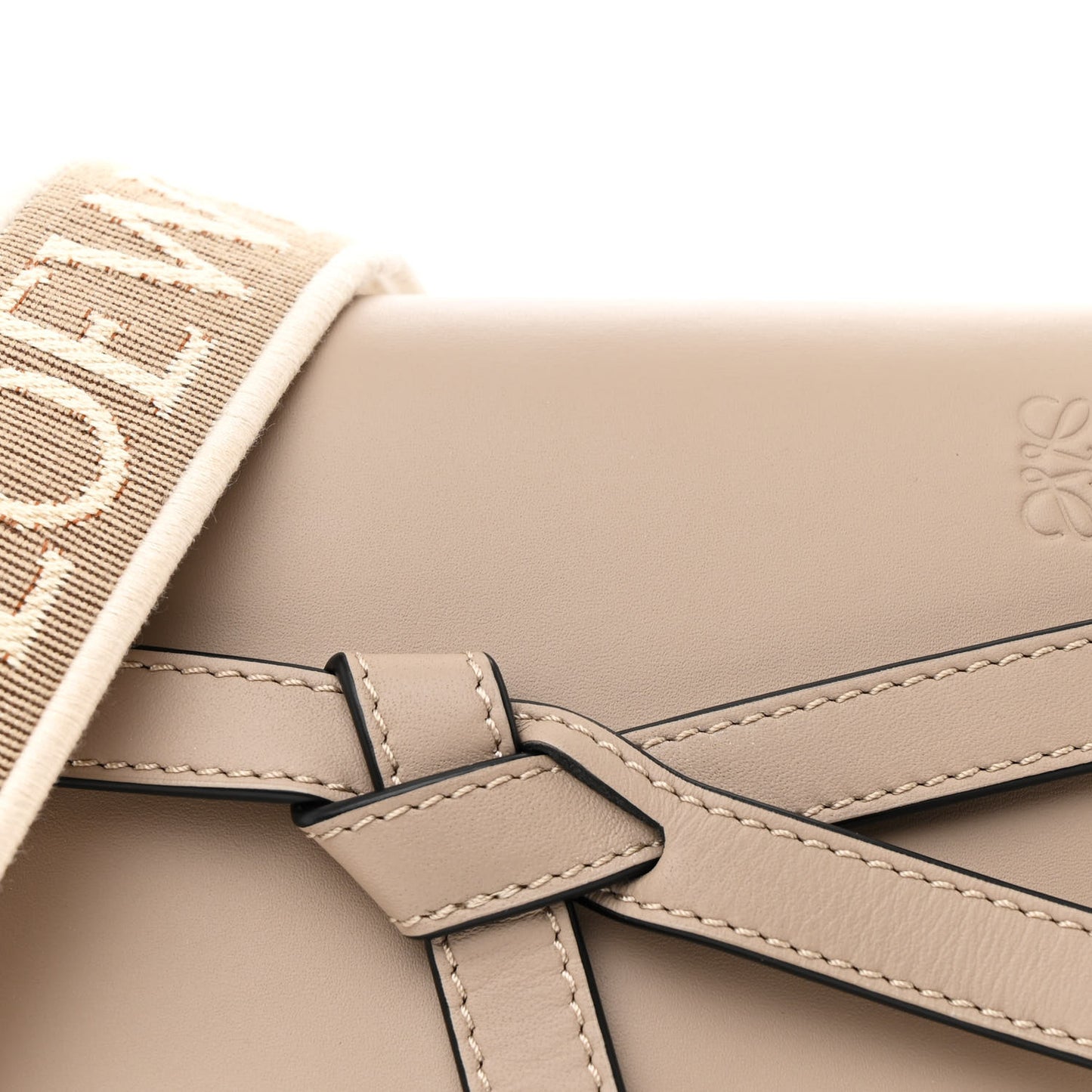 Calfskin Jacquard Mini Gate Dual Bag Sand