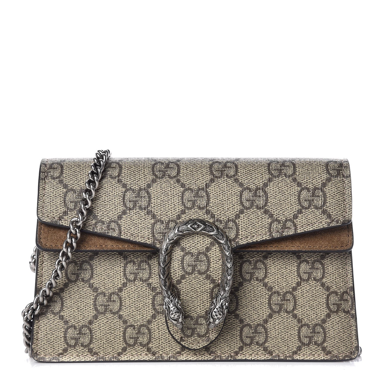 Gucci GG Supreme Monogram Super Mini Dionysus Shoulder Bag Taupe 1 of 10