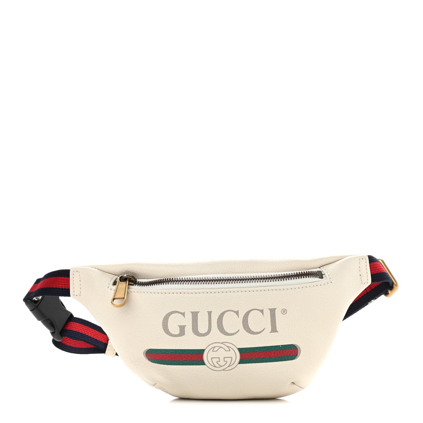 Grained Calfskin Small Logo Belt Bag White