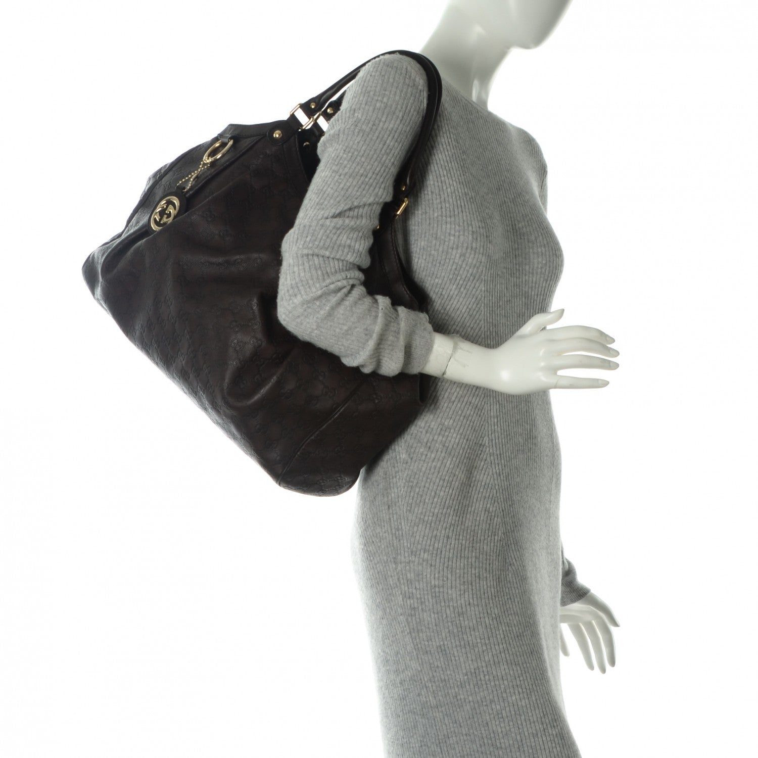 Gucci Guccissima Signature Large Sukey Tote Chocolate 2 of 7
