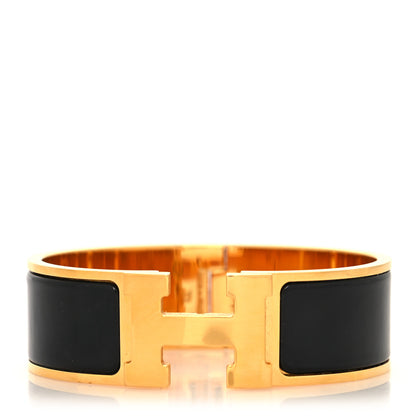 Hermes Enamel Wide Clic Clac H Bracelet GM Black 1 of 5