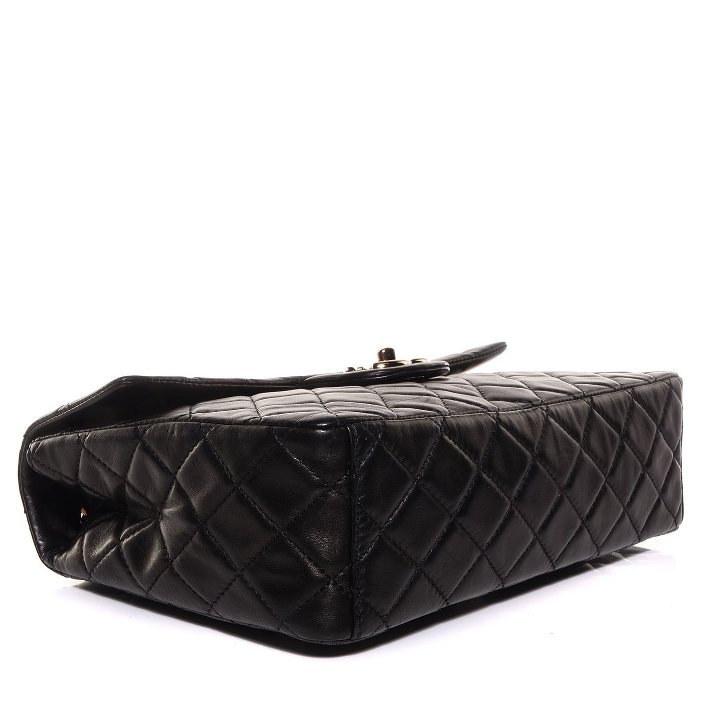 Lambskin Quilted Maxi Single Flap Black