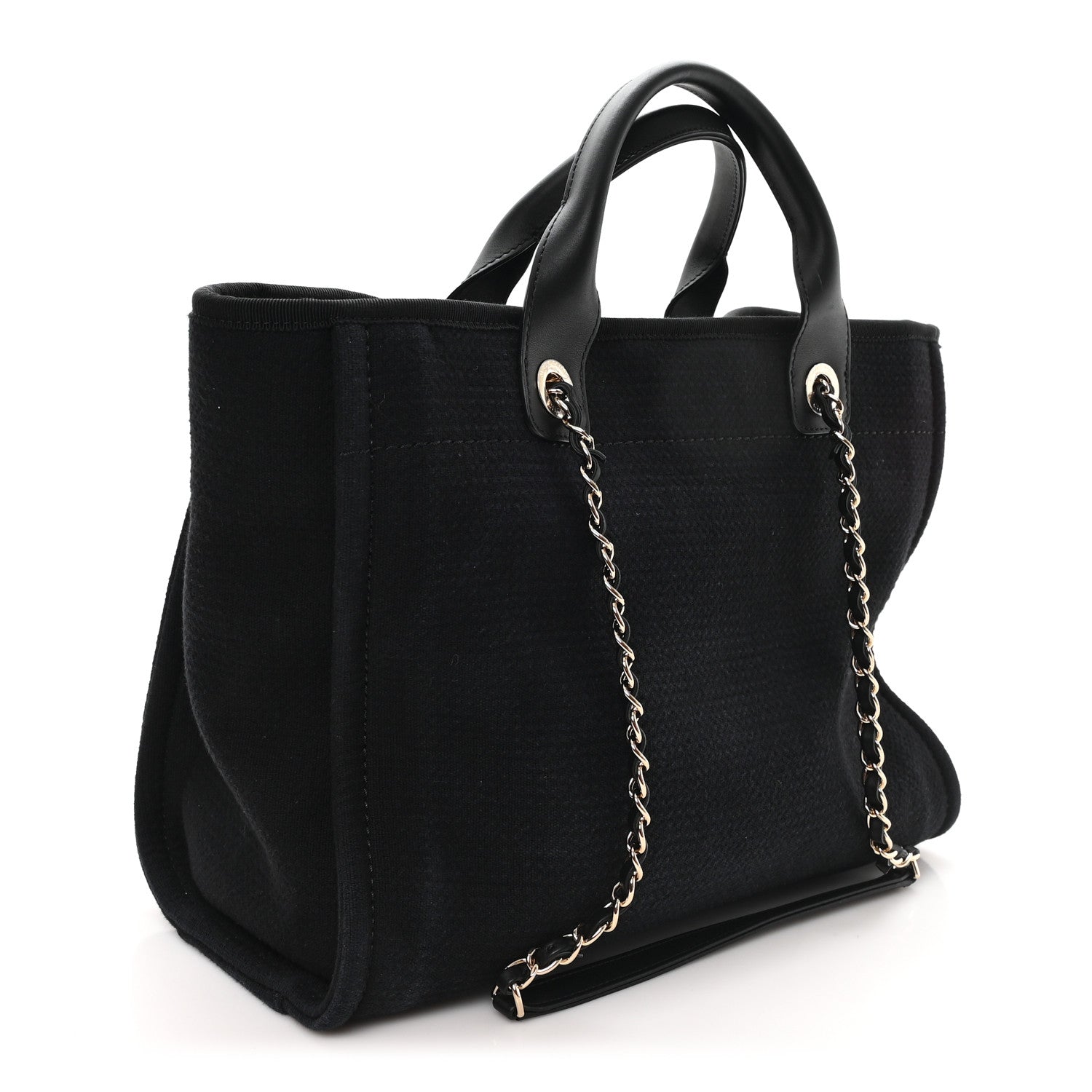 Chanel Mixed Fibers Small Deauville Tote Black 4 of 11