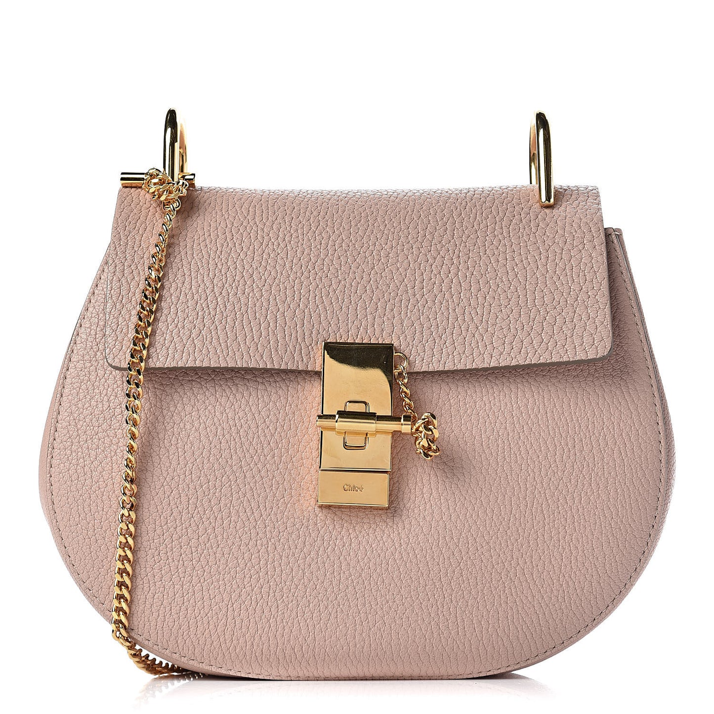 Grained Lambskin Drew Shoulder Bag Cement Pink