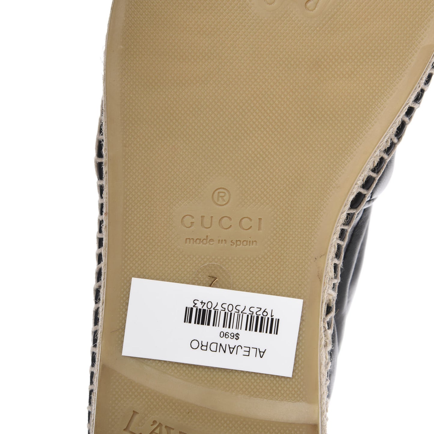 Nappa Matelasse Mens GG Marmont Espadrilles 7 Black