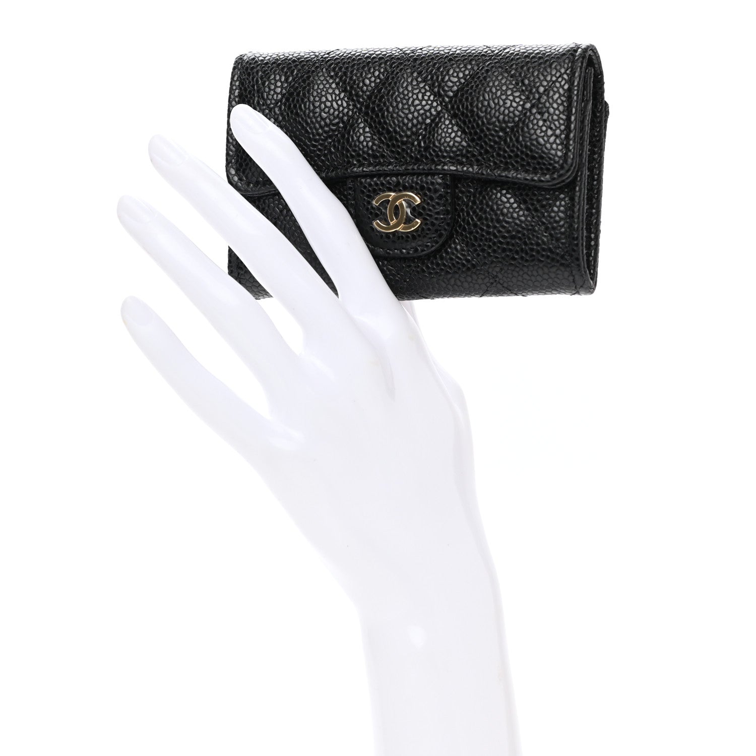 Chanel Caviar Quilted Flap Card Holder Wallet Black 2 of 8