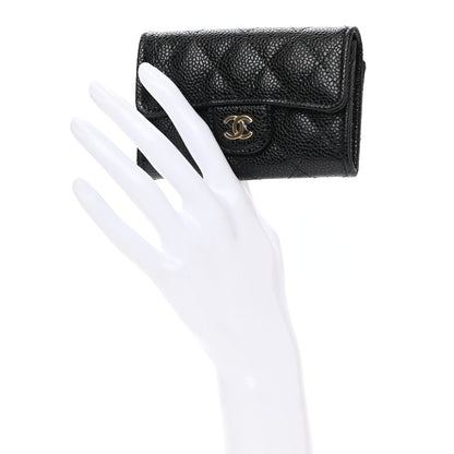Chanel Caviar Quilted Flap Card Holder Wallet Black 2 of 8