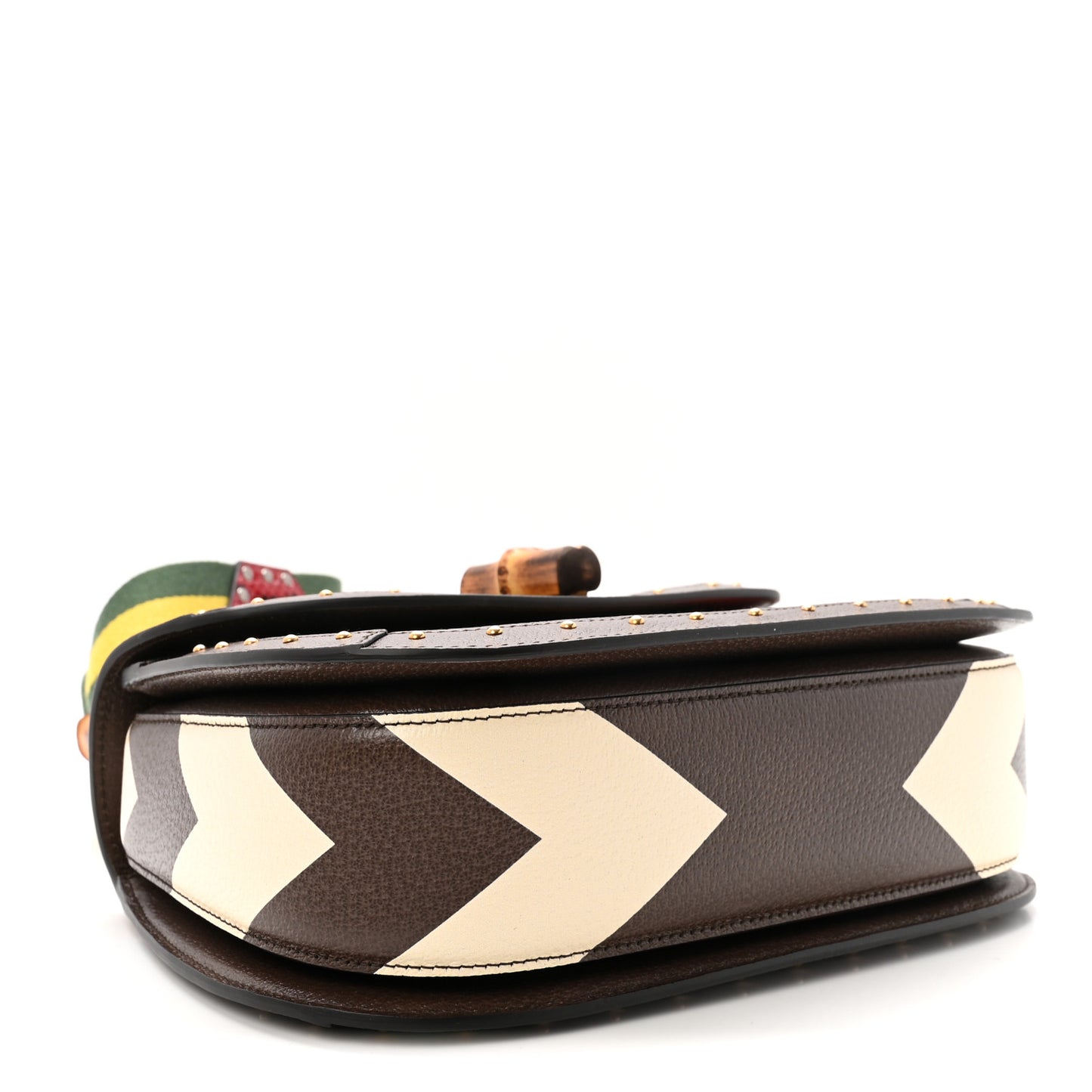 GG Supreme Monogram Studded Calfskin Centum Medium Bamboo 1947 Top Handle Bag Beige Ebony Multicolor