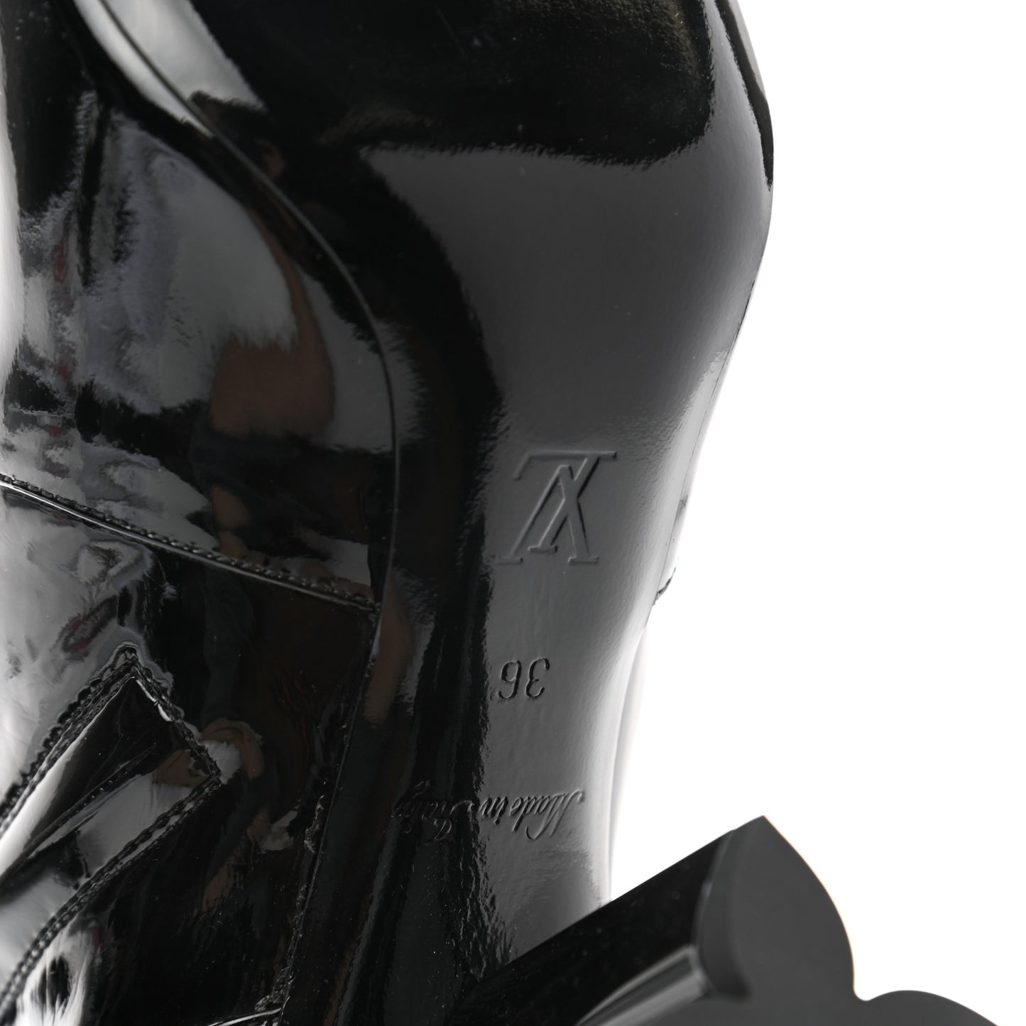 Patent Silhouette Ankle Boots 36 Black