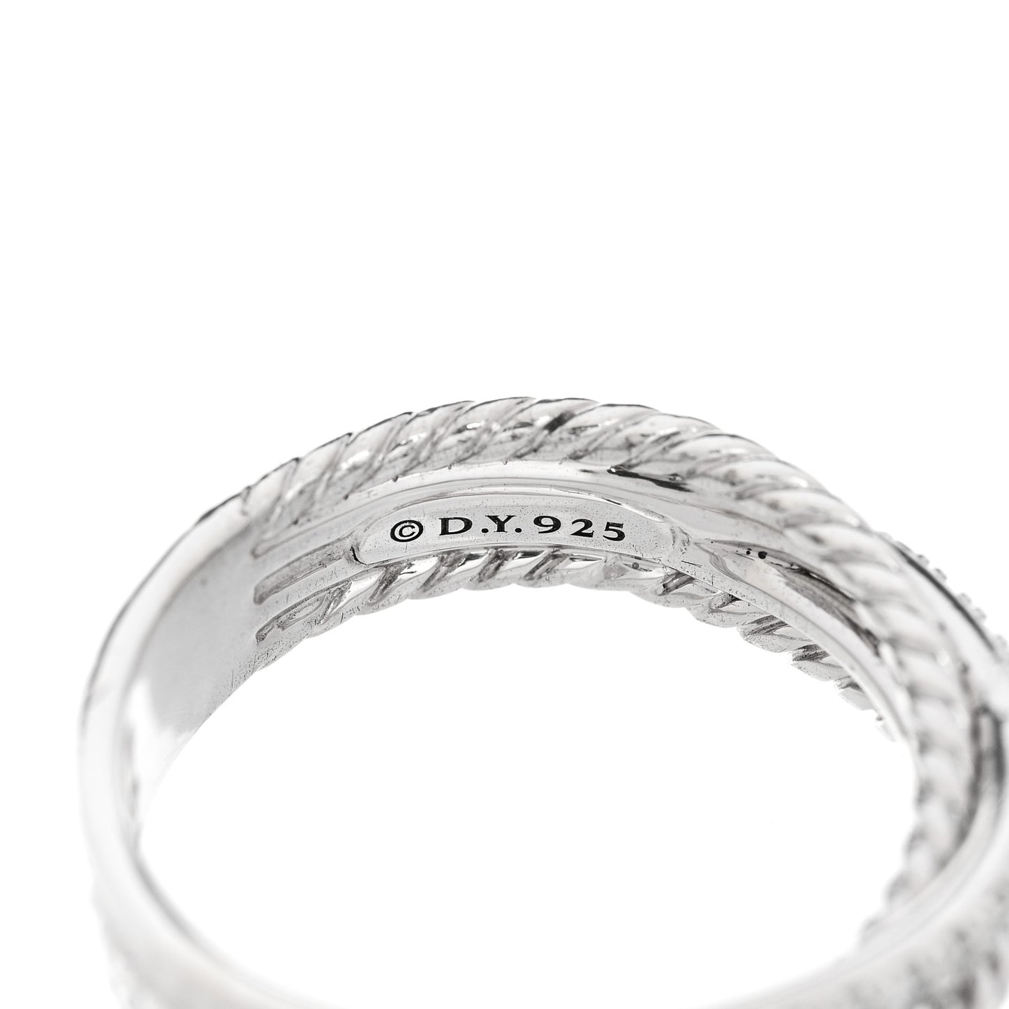 Sterling Silver Diamond 7mm Crossover Ring 59 8.75