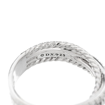 David Yurman Sterling Silver Diamond 7mm Crossover Ring 59 8.75 4 of 5