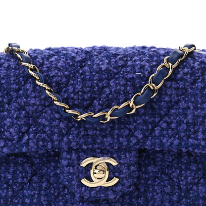 Chanel Tweed Quilted Mini Rectangular Flap Blue 7 of 10