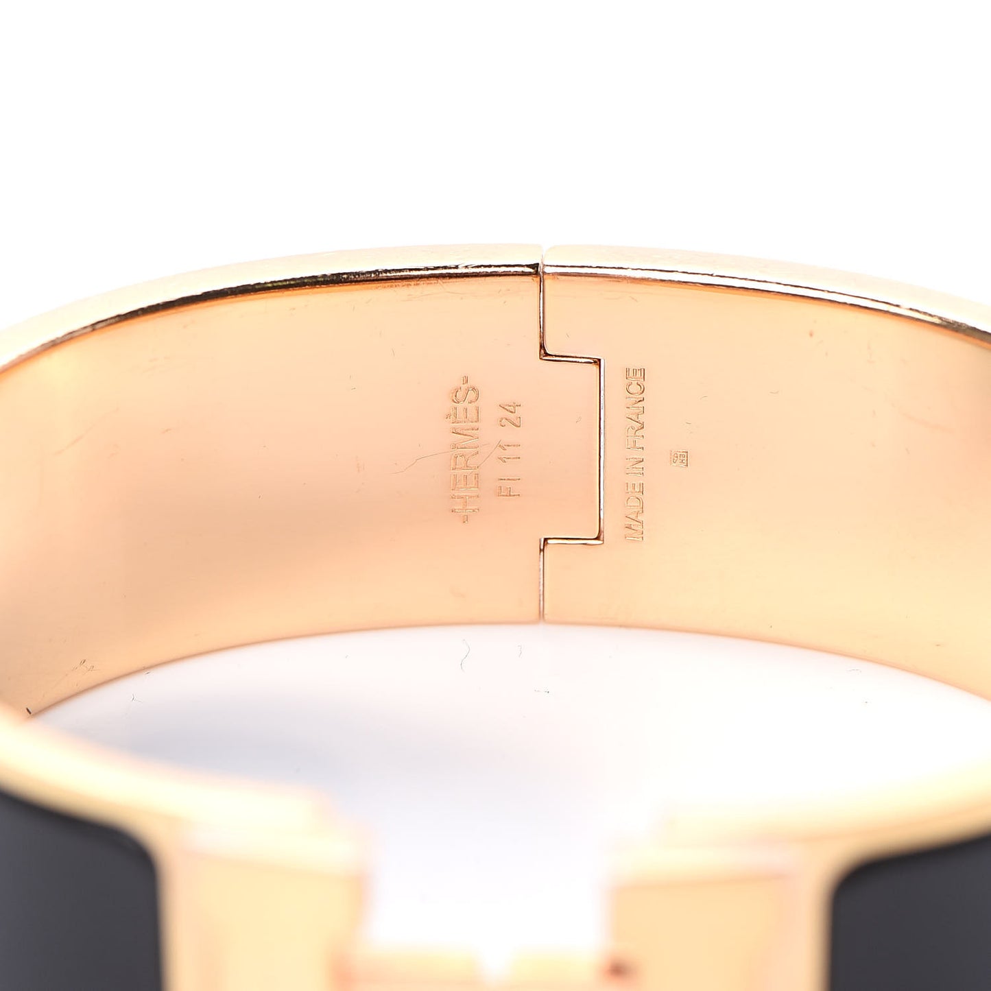 Enamel Wide Clic Clac H Bracelet GM Black