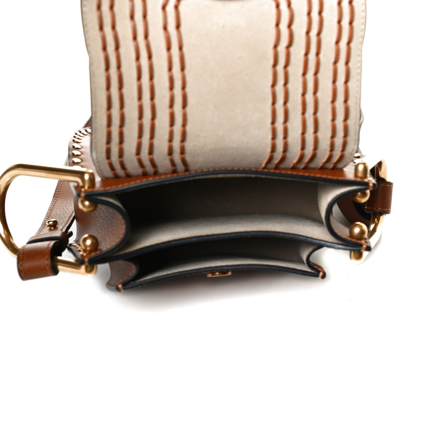 Calfskin Braided Mini Hudson Shoulder Bag Caramel