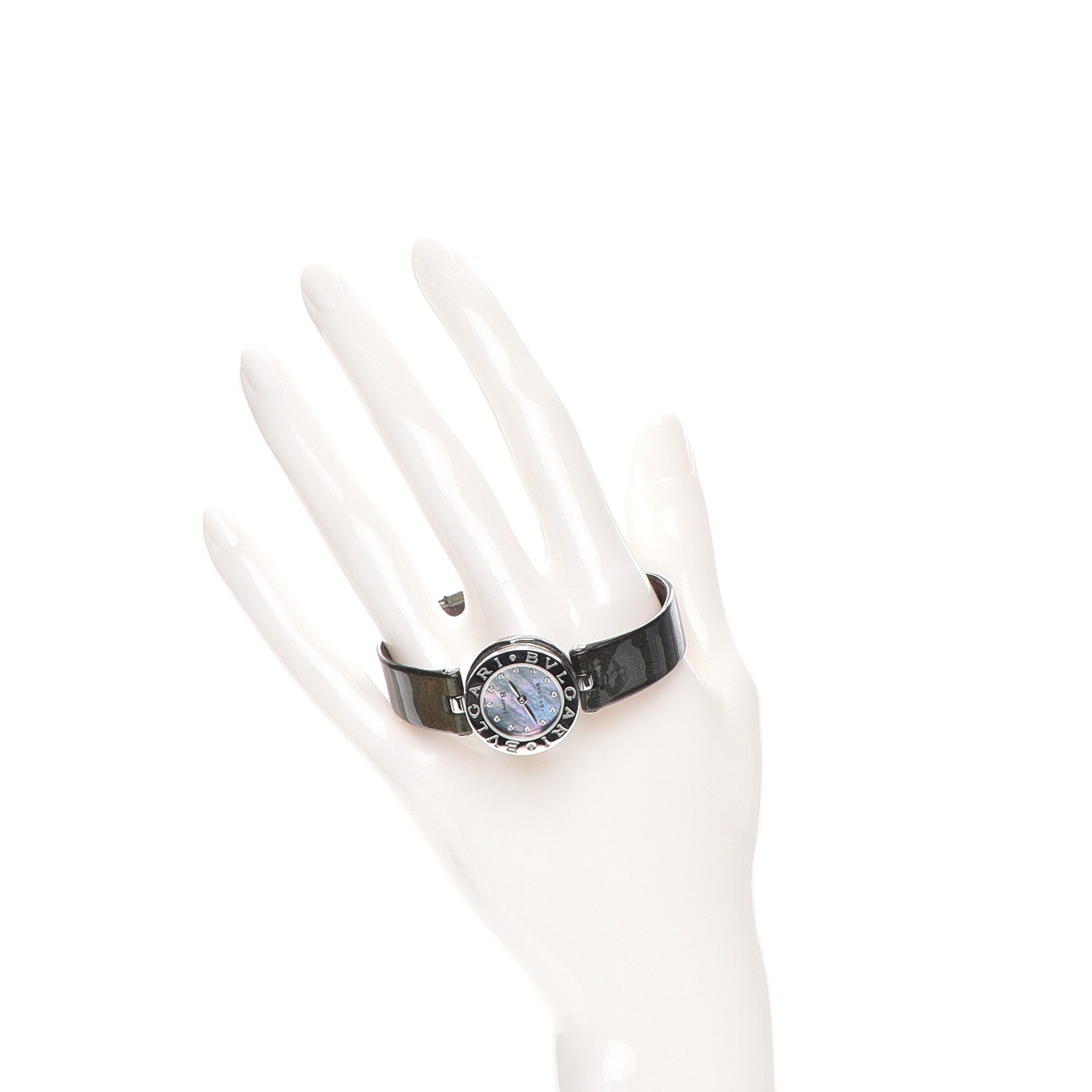 Bulgari Stainless Steel Calfskin Diamond Blue Mother of Pearl 22mm B.Zero1 Quartz Watch 2 of 9