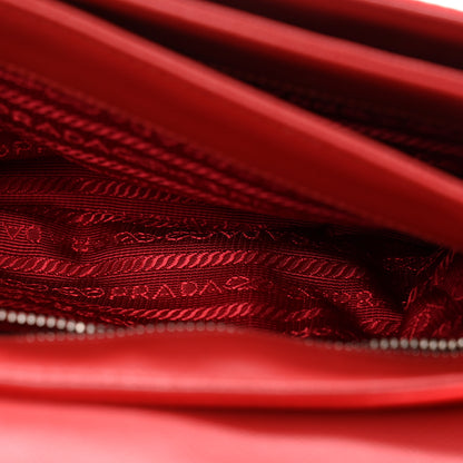 Prada Saffiano Tessuto Nylon Chain Shoulder Bag Rosso 7 of 14
