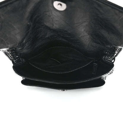 Saint Laurent Crinkled Calfskin Matelasse Monogram Medium Niki Chain Satchel Black 5 of 13