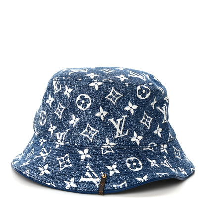 Louis Vuitton Monogram Denim Jacquard Bob Bucket Hat Blue 6 of 9