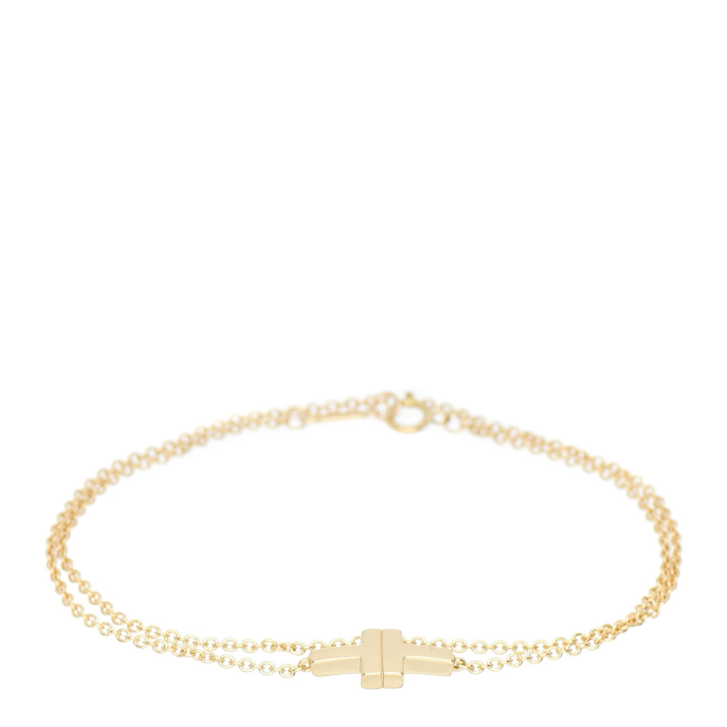 18K Yellow Gold T Double Chain Bracelet