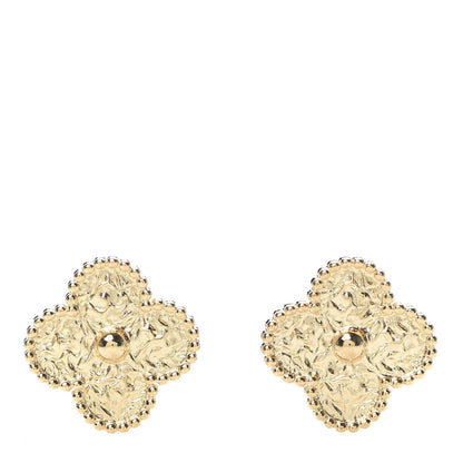 Van Cleef & Arpels 18K Yellow Gold Vintage Alhambra Earrings 1 of 5