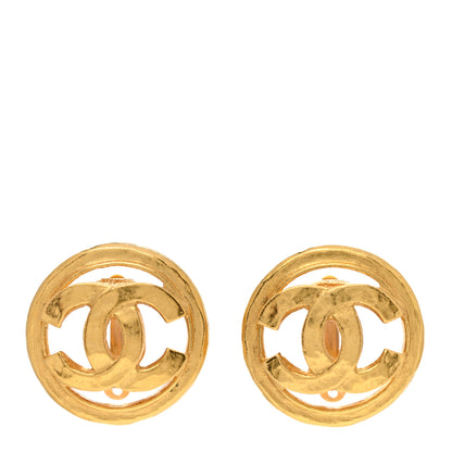 Chanel Metal CC Clip On Earrings Gold 1 of 5