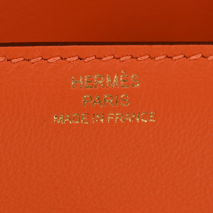 Hermes Swift Quelle Idole Kelly Doll Handbag Orange Rose Sakura 6 of 10