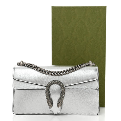 Gucci Metallic Textured Calfskin Crystal Small Dionysus Shoulder Bag Silver 11 of 11