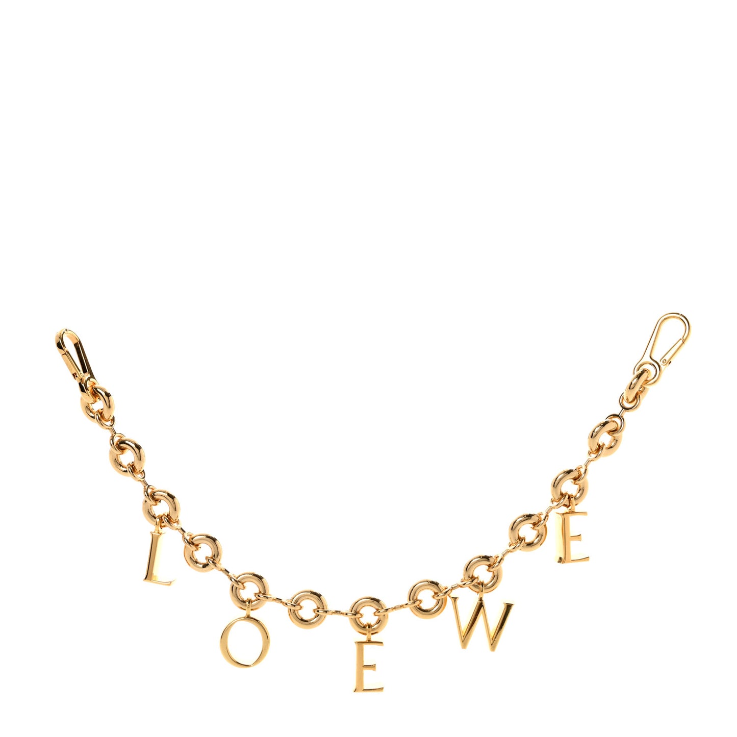 Brass Donut Chain Bag Charm Gold
