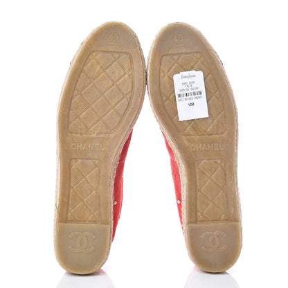 Chanel Suede Pearl CC Espadrilles 40 Red 5 of 14