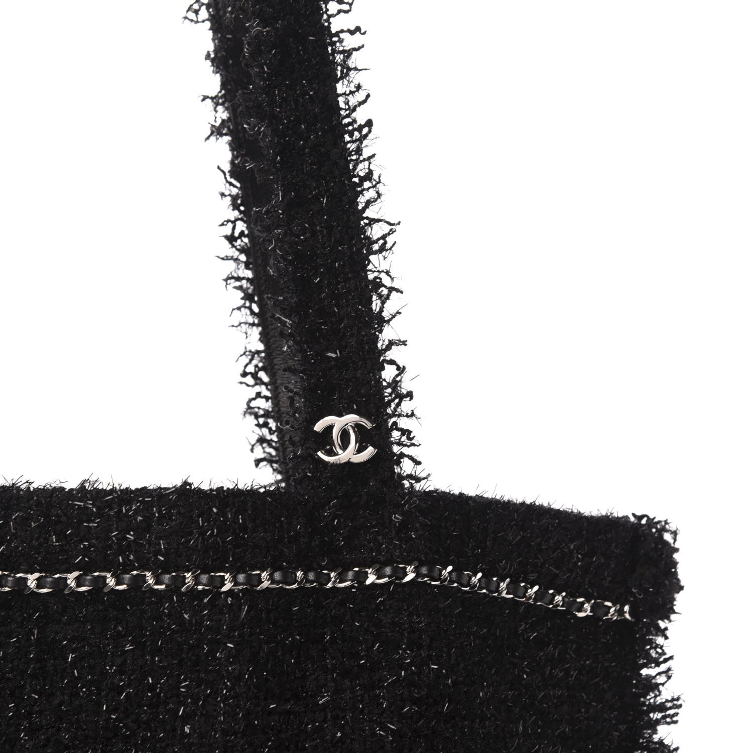 Chanel Tweed Resin Strass Large Robot Shopping Bag Black 10 of 11