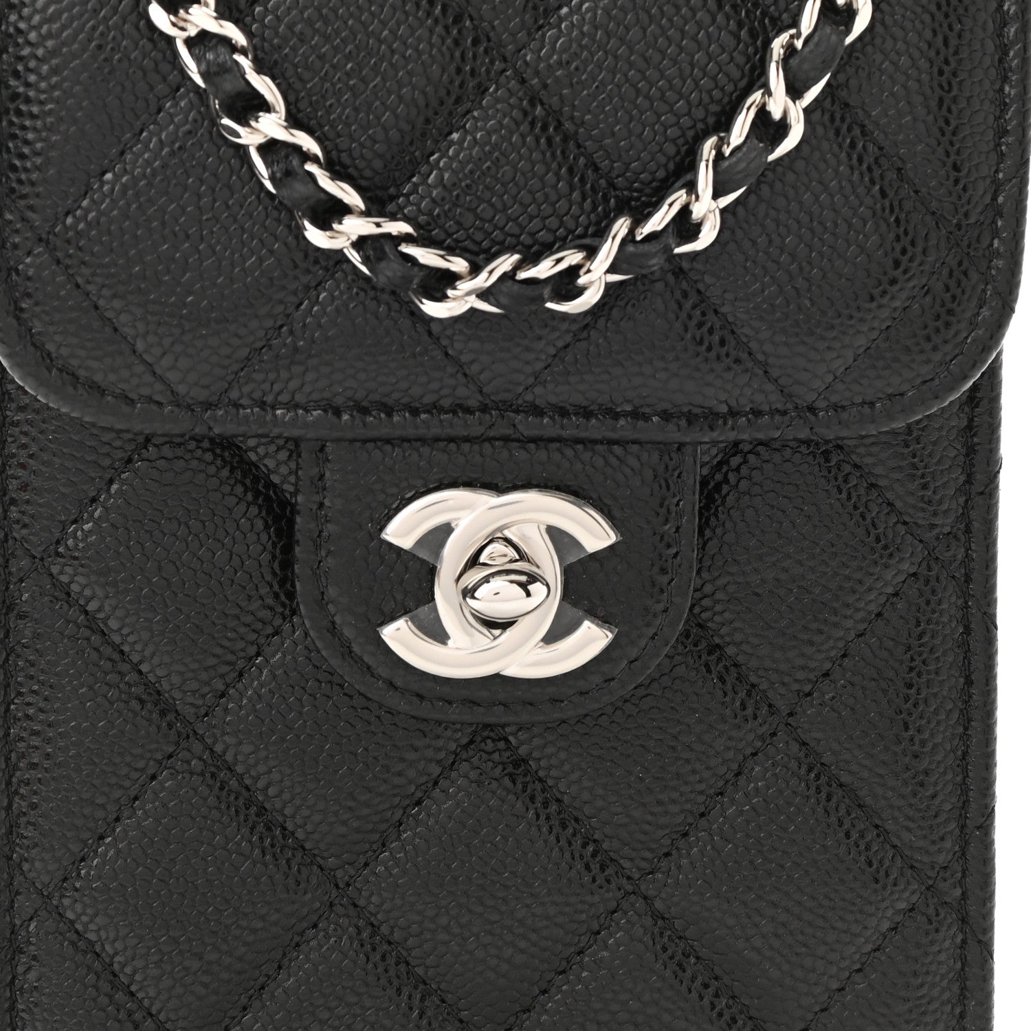 Chanel Caviar Quilted Classic Phone Holder Black 9 of 12